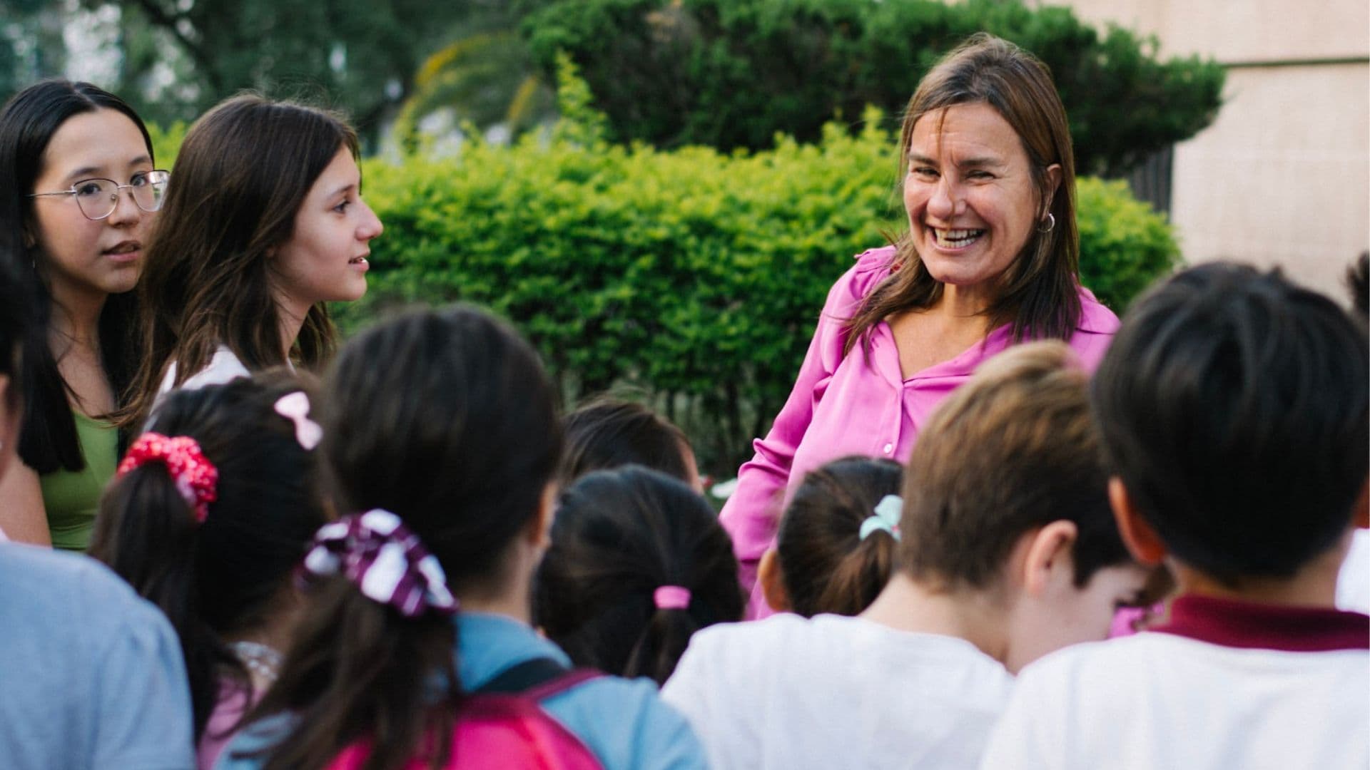 Students during an Enjoy it outdoor activity